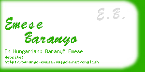 emese baranyo business card